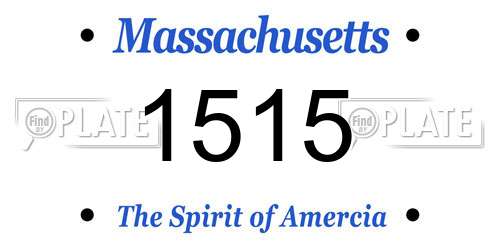 1515 Massachusetts License Plate