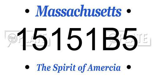 15151B5 Massachusetts License Plate
