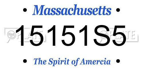 15151S5 Massachusetts License Plate