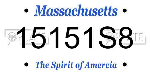 15151S8 Massachusetts License Plate