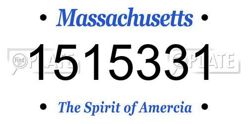 1515331 Massachusetts License Plate
