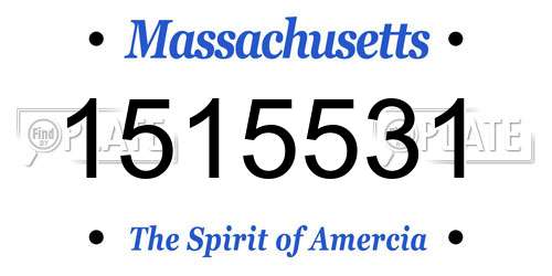 1515531 Massachusetts License Plate