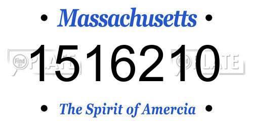 1516210 Massachusetts License Plate