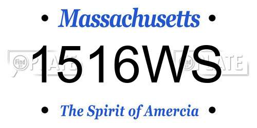 1516WS Massachusetts License Plate