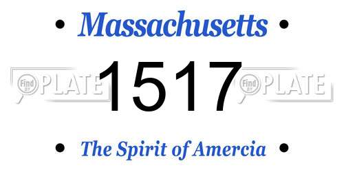 1517 Massachusetts License Plate