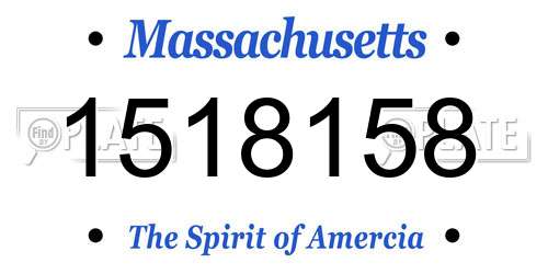 1518158 Massachusetts License Plate