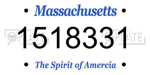 1518331 Massachusetts License Plate