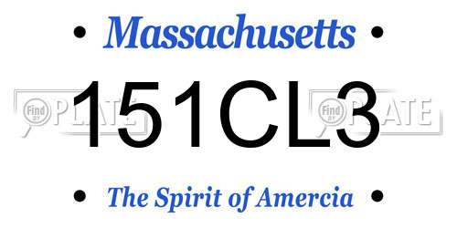 151CL3 Massachusetts License Plate