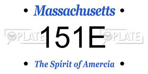 151E Massachusetts License Plate