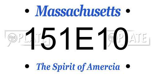 151E10 Massachusetts License Plate