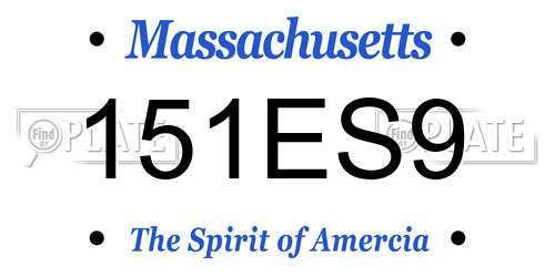 151ES9 Massachusetts License Plate