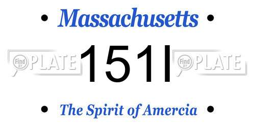 151I Massachusetts License Plate