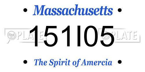 151I05 Massachusetts License Plate