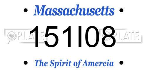 151I08 Massachusetts License Plate