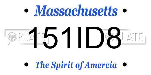 151ID8 Massachusetts License Plate