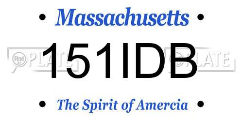 151IDB Massachusetts License Plate
