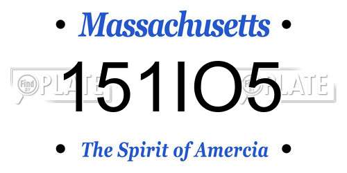 151IO5 Massachusetts License Plate