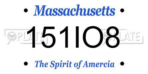 151IO8 Massachusetts License Plate