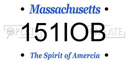 151IOB Massachusetts License Plate