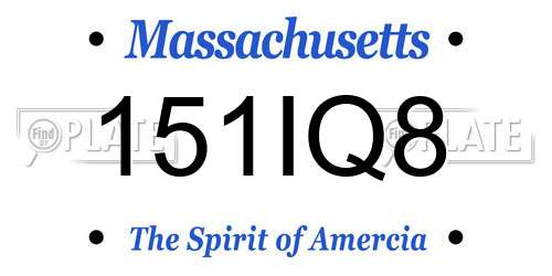 151IQ8 Massachusetts License Plate