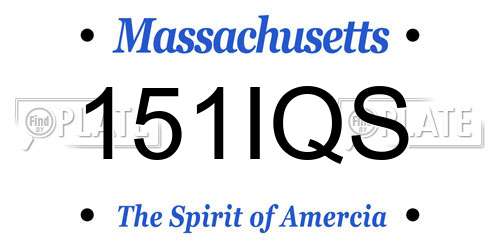 151IQS Massachusetts License Plate