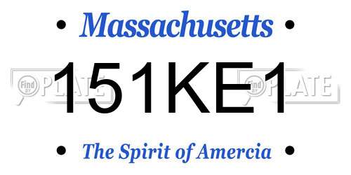 151KE1 Massachusetts License Plate