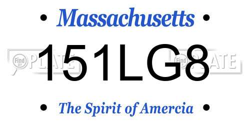 151LG8 Massachusetts License Plate