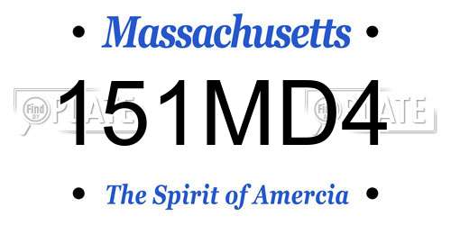 151MD4 Massachusetts License Plate
