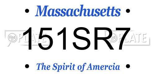 151SR7 Massachusetts License Plate