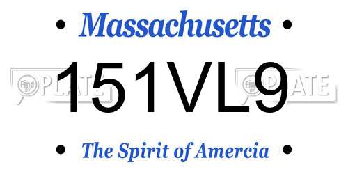 151VL9 Massachusetts License Plate