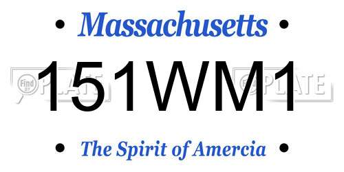 151WM1 Massachusetts License Plate