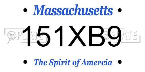 151XB9 Massachusetts License Plate
