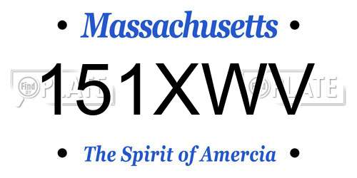 151XWV Massachusetts License Plate