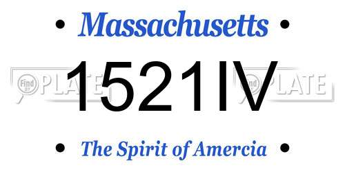 1521IV Massachusetts License Plate