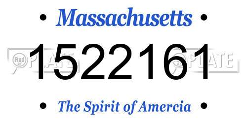1522161 Massachusetts License Plate