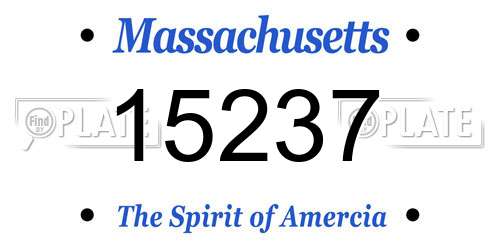 15237 Massachusetts License Plate