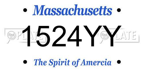 1524YY Massachusetts License Plate