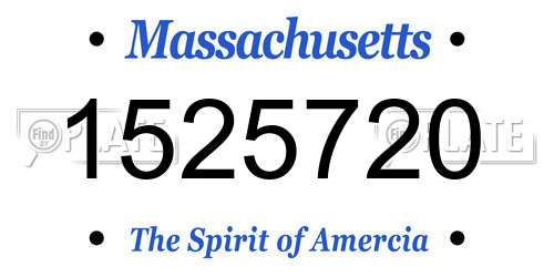 1525720 Massachusetts License Plate