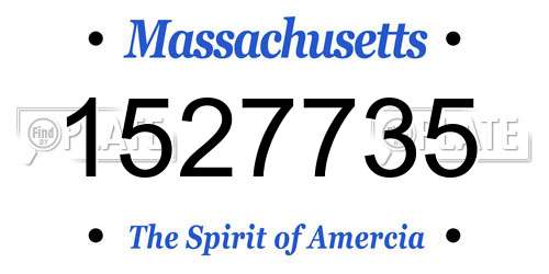 1527735 Massachusetts License Plate