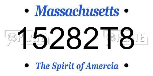 15282T8 Massachusetts License Plate