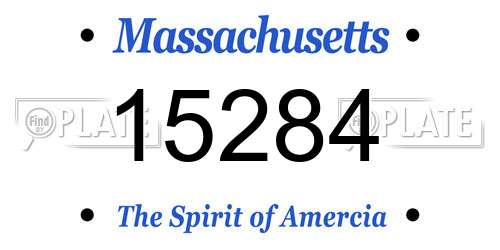 15284 Massachusetts License Plate
