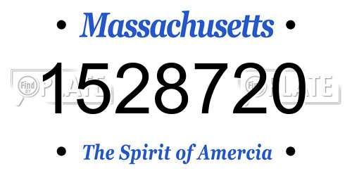 1528720 Massachusetts License Plate
