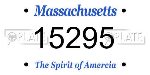15295 Massachusetts License Plate