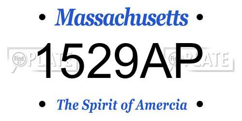 1529AP Massachusetts License Plate