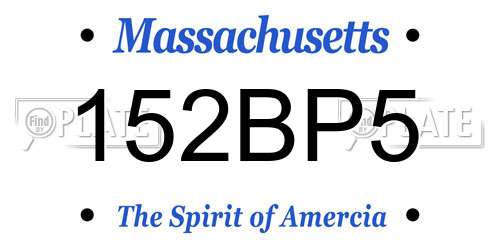152BP5 Massachusetts License Plate