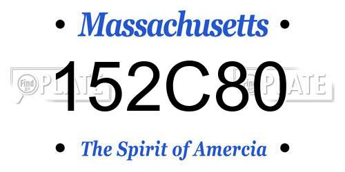 152C80 Massachusetts License Plate
