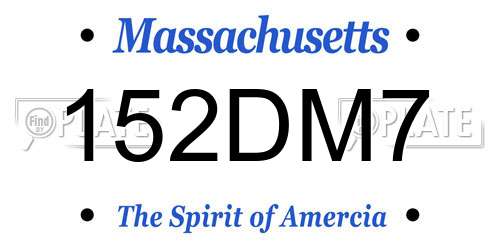 152DM7 Massachusetts License Plate