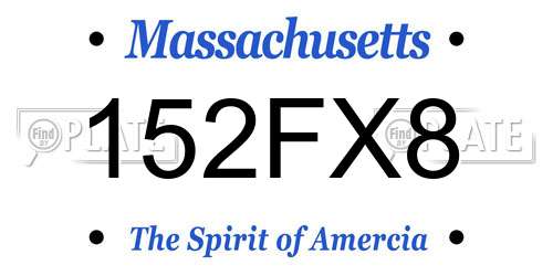 152FX8 Massachusetts License Plate