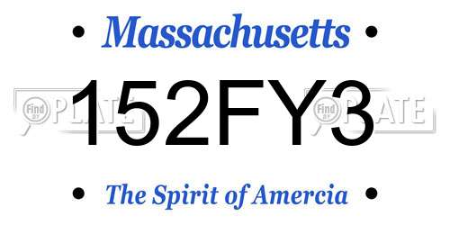 152FY3 Massachusetts License Plate