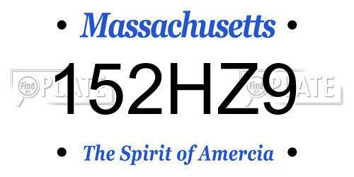 152HZ9 Massachusetts License Plate